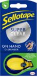 Sellotape On-Hand Dispenser with Super Clear Tape, 18 mm x 15 m