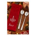 Set of 2 Christmas Greeting Long-Handle Spoons