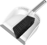 SetSail Small Dustpan and Brush Set, Nesting Snap-On Handheld Broom and Dust Pan with Teeth Portable Broom and Dustpans Sets Suitable for Desktop, Pets Care, Sofa, Camping, White