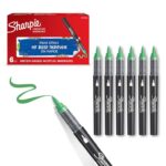 Sharpie Creative Marker Acrylic Paint Pens Brush Tip Water-Based Paint Markers Green No-Bleed Ink, 6 Pack