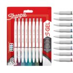 Sharpie S-Gel Gel Pens for Writing Medium Point (0.7mm) Assorted Ink Colours White Pearl Barrels 8 Count (£8.64 / £7.73 max S&S)