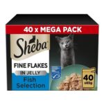 Sheba Fine Flakes Adult Cat Food, Fish in Jelly, 40x85g – £10.61 S&S Voucher