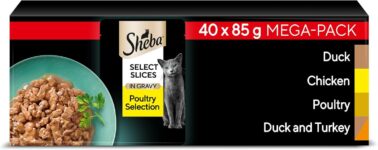 Sheba Select Slices Cat Wet Food – Poultry Selection in Gravy – 40x85g (Pack of 1)