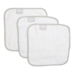 Shnuggle Baby Wash Cloths, 3-Pack, Bamboo Cotton, White