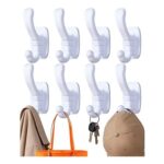 Shungran 8-Pack Self-Adhesive Heavy-Duty Wall Hooks for Coats, Keys
