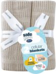 Silentnight Safe Nights Baby Blanket – Pack of 2 Soft 100% Cotton Cellular Baby Blanket for Newborn Ideal for Cot, Crib, Moses Basket and Pram – Baby Essentials – 2 Pack – Natural