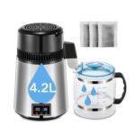 Silver Stainless Steel Water Distiller, 4.2L, LCD, Glass Jar