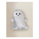 Silver-Tone Sequin Ghost-Shaped Cushion
