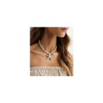 Silver Tone Starfish Pendant Rope Necklace