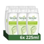 Simple Kind to Skin Refreshing Shower Gel Pack of 6 Body Wash 225ml (£5.55 / £4.96 max S&S)