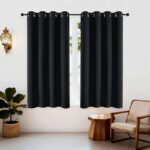 Simplebrand Ava Black Blackout Eyelet Curtains 2 Panels W140 x L137 cm sold by SimpleBrand /FBA