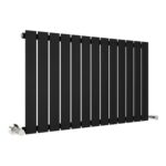 Single Flat Panel Vertical Column Radiator Black 2832 BTU 600 X 884mm