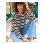 Size 18 Black Textured Stripe Top