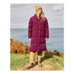 Size 6 Womens Longline Padded Coat in Burgundy