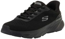 Skechers 232846 EDGERIDE Charcoal Yellow Grey Shoes Men Sneakers Laces Fabric Slip-INS – Size 7.5 UK