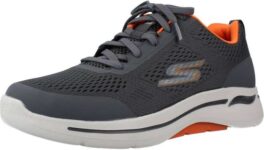 Skechers Mens GOwalk Arch Fit Walking Shoes (Charcoal/Orange) – Size 14