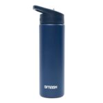 Smash Drink Flasks, Stainless Steel, Navy, 750 ml Flip Top Lid with Straw and Carry Handle