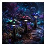 Solar Sci-Fi Mushroom Garden Stake Light