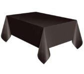 Solid Black Rectangular Plastic Table Cover (137cm x 274cm) 1 Count – Elegant & Durable Tablecloth (£0.85 / £0.76 Max S&S)