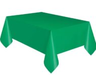 Solid Emerald Green Rectangular Plastic Table Cover (137cm x 274cm) 1 Count – Elegant & Durable Tablecloth