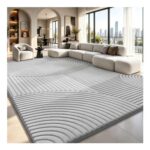 Sour Lemon Large Rug 140x200cm, Washable Grey for Living Room