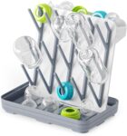 SpaceAid Baby Bottle Drying Rack with 20 Hooks, White and Gray