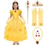 Spooktacular Creations 7 Pcs Princess Costume Dress with Crown, Wand, Gloves, Necklace, Ring and Earrings – Sold by Joyin Direct / FBA