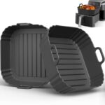 Square Silicone Air Fryer Liners 2 Pack, Reusable for 4.76.2L, Compatible with Philips NA230/09 – Sold by Pintaur Direct / FBA