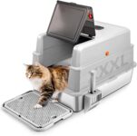 Stainless Steel Litter Box with Lid, XXXL Enclosed Metal Cat Litter Box with Litter Scoop & Foot Pedal, Odor Control,Easy Cleaning for Big Cats, Multiple Cats