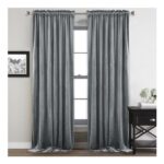 StangH Grey Velvet Curtains, 108-Inch Light-Blocking, 2 Panels