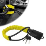 Steering Wheel Lock with 3 Keys, Anti-Theft Lock Dual Protection with Cut-Resistant Cable, Black/Red/Yellow sold by Si-Tu FBA