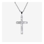 Sterling Silver Cross DiamonFlash Necklace