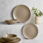 Stoneware 12 Piece Dinner Set Free Click and collect (2 colours to Choose From)