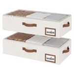 StorageWorks Under Bed Storage Boxes with Clear Cover, Ivory White, 2-Pack – Sold by StorageWorks Direct / FBA