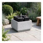 Streetwize Granite Oasis Solar Fountain – Contemporary Cube