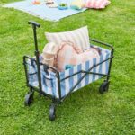 Striped Camping Trolley – Collapsible, 1 Pack – Free C&C