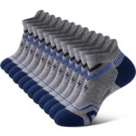 SukModen Ankle Running Socks for Men, Performance Anti-Blister Mens Trainer Socks, Moisture Wicking Sports Cotton Socks – Prime Deal – 13-15