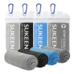 Sukkeen Cooling Towels 4-Pack for Neck and Gym Blue/Gray/Black
