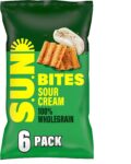 Sunbites Sour Cream & Cracked Black Pepper Multipack Snacks Crisps 6x25g