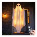 Sunwuun 5-Ft Hanging LED Ghost Halloween Decor with Lights