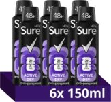 Sure Men Active Dry 48hr Anti-Perspirant Deodorant Spray 6x 150 ml