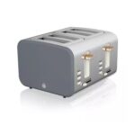 Swan Nordic ST14620GRYN 4-Slice Toaster – Grey