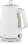 Swan Serenity SK14017WHT 1.7 Litre Kettle with Quick Boiling, 360-Degree Base, Boil Dry Protection, Water Level Indicator, Non-Slip Feet, 3000W, White