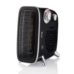 Swan Vertical Fan Heater, 2 Heat Settings, Adjustable Thermostat, 1800W, Black and Chrome, SH27020N