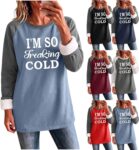 Sweatshirts For Women UK Letter Print Long Sleeve Tops Warm Fleece Pullover
