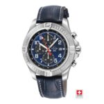 T38 SS Case, Enamel Blue Dial with White Print,