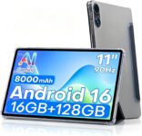 TECLAST 11 Inch Tablet, Android 16 Tablet, 24GB128GB, with Case