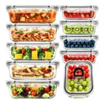 TESSTINA Glass Meal Prep Containers with Lids, 10 Pack