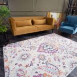 THE RUGS Multicoloured Oriental Area Rug for Living Room Bedroom Small 80×150 cm, Floral Boho Design