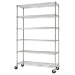 TRINITY EcoStorage 6-Tier Chrome Storage Unit with Casters – Weight Capacity: 453.6kg (per shelf) / 2721kg (total)